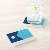 Dessous-de-verre En Verre Drapeau de l'État du Minnesota (Incliné)