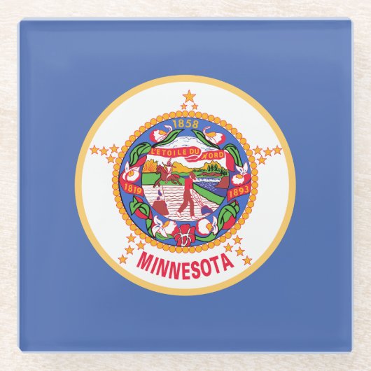 Dessous-de-verre En Verre Drapeau de l'État du Minnesota (Devant)