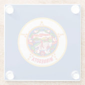 Dessous-de-verre En Verre Drapeau de l'État du Minnesota (Dos)