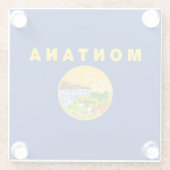 Dessous-de-verre En Verre Drapeau de l'État du Montana (Dos)