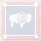 Dessous-de-verre En Verre Drapeau de l'État du Wyoming (Dos)