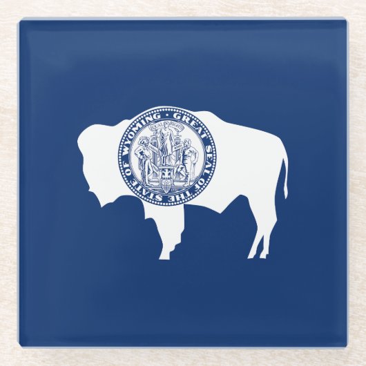 Dessous-de-verre En Verre Drapeau de l'État du Wyoming (Devant)
