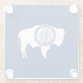 Dessous-de-verre En Verre Drapeau de l'État du Wyoming (Dos)