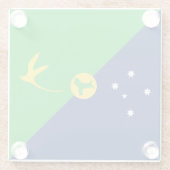 Dessous-de-verre En Verre Drapeau de l'île Christmas (Dos)