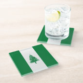 Dessous-de-verre En Verre Drapeau de l'île Norfolk (Incliné)