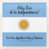 Dessous-de-verre En Verre Drapeau de l'indépendance de l'Argentine (Devant)