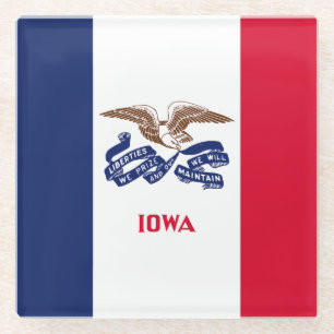 Dessous-de-verre En Verre Drapeau de l'Iowa