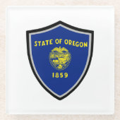 Dessous-de-verre En Verre Drapeau de l'Oregon (Devant)