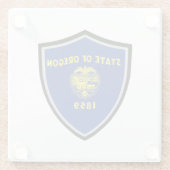 Dessous-de-verre En Verre Drapeau de l'Oregon (Dos)