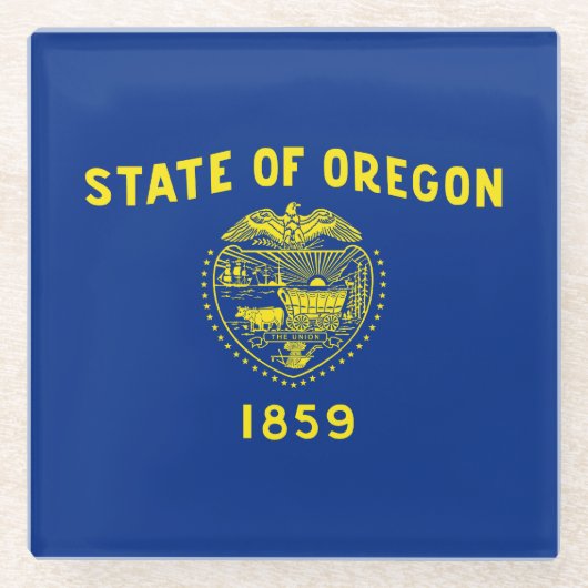 Dessous-de-verre En Verre Drapeau de l'Oregon (Devant)