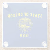 Dessous-de-verre En Verre Drapeau de l'Oregon (Dos)