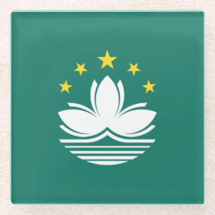 Dessous-de-verre En Verre Drapeau de Macao