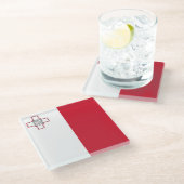 Dessous-de-verre En Verre Drapeau de Malte (Incliné)