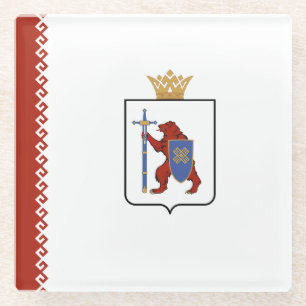 Dessous-de-verre En Verre Drapeau de Mari El