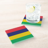 Dessous-de-verre En Verre Drapeau de Maurice (Incliné)
