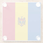 Dessous-de-verre En Verre Drapeau de Moldova (Dos)