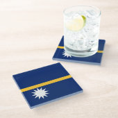 Dessous-de-verre En Verre Drapeau de Nauru (Incliné)