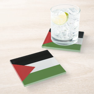 Dessous-de-verre En Verre Drapeau de Palestine