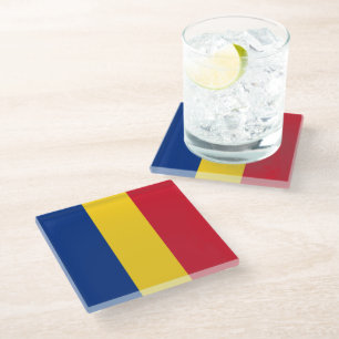 Dessous-de-verre En Verre Drapeau de Roumanie