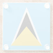 Dessous-de-verre En Verre Drapeau de Sainte-Lucie (Dos)