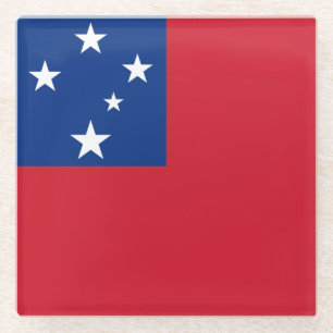 Dessous-de-verre En Verre Drapeau de Samoa