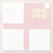 Dessous-de-verre En Verre Drapeau de Sercq (Dos)