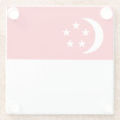Dessous-de-verre En Verre Drapeau de Singapour (Dos)