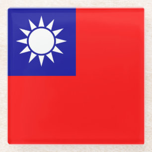 Dessous-de-verre En Verre Drapeau de Taïwan
