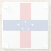 Dessous-de-verre En Verre Drapeau des Antilles Pays-Bas (Dos)