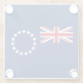 Dessous-de-verre En Verre Drapeau des Îles Cook (Dos)