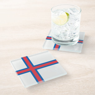 Dessous-de-verre En Verre Drapeau des îles Féroé