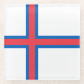 Dessous-de-verre En Verre Drapeau des îles Féroé (Devant)