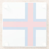 Dessous-de-verre En Verre Drapeau des îles Féroé (Dos)