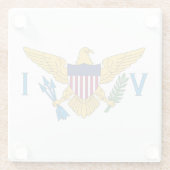 Dessous-de-verre En Verre Drapeau des îles Vierges américaines (Dos)