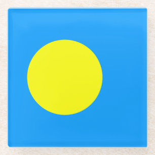 Dessous-de-verre En Verre Drapeau des Palaos