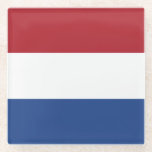 Dessous-de-verre En Verre Drapeau des Pays-Bas<br><div class="desc">Drapeau patriotique des Pays-Bas.</div>