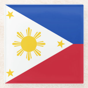 Dessous-de-verre En Verre Drapeau des Philippines