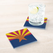Dessous-de-verre En Verre Drapeau d'État de l'Arizona (Incliné)
