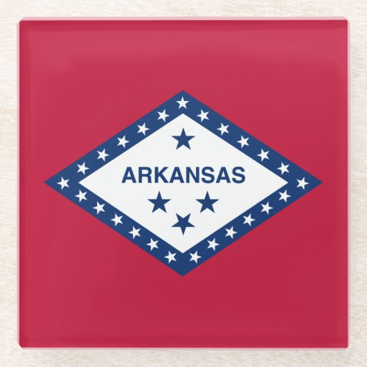 Dessous-de-verre En Verre Drapeau d'État de l'Arkansas (Devant)