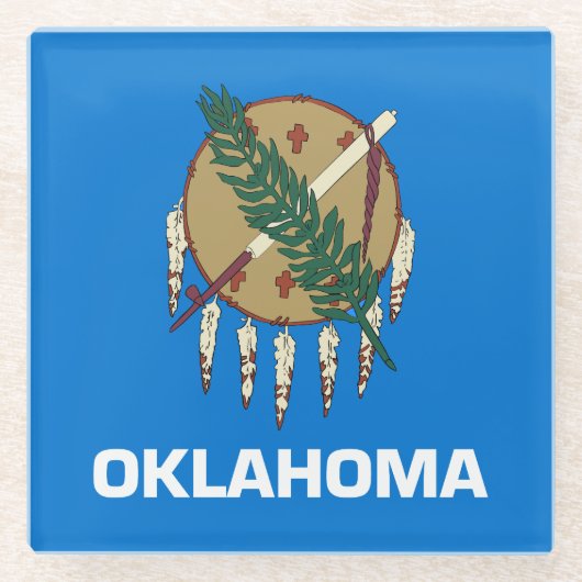 Dessous-de-verre En Verre Drapeau d'État de l'Oklahoma (Devant)