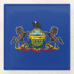 Dessous-de-verre En Verre Drapeau d'État de Pennsylvanie