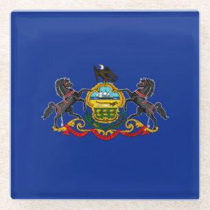 Dessous-de-verre En Verre Drapeau d'État de Pennsylvanie Décor design