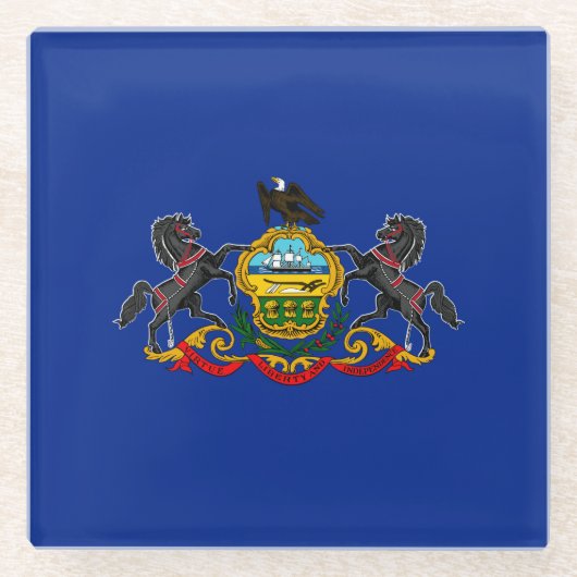 Dessous-de-verre En Verre Drapeau d'État de Pennsylvanie Décor design (Devant)