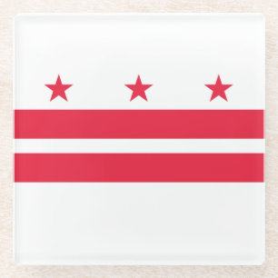 Dessous-de-verre En Verre Drapeau d'État de Washington DC