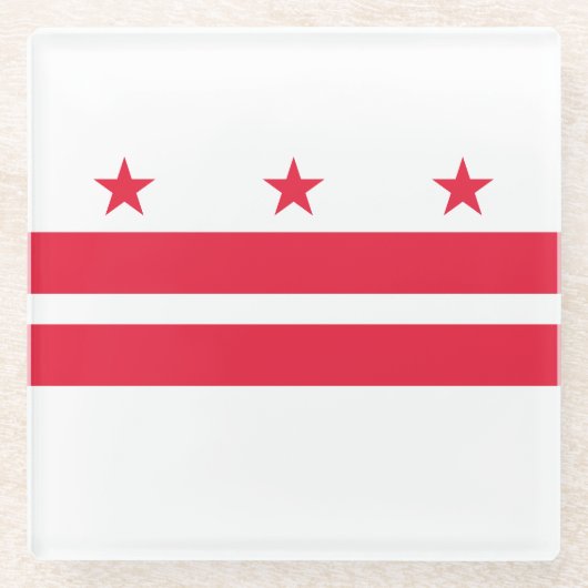 Dessous-de-verre En Verre Drapeau d'État de Washington DC (Devant)