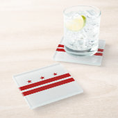 Dessous-de-verre En Verre Drapeau d'État de Washington DC (Incliné)