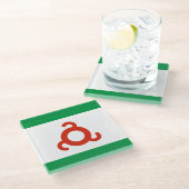 Dessous-de-verre En Verre Drapeau d'Ingouchie (Incliné)