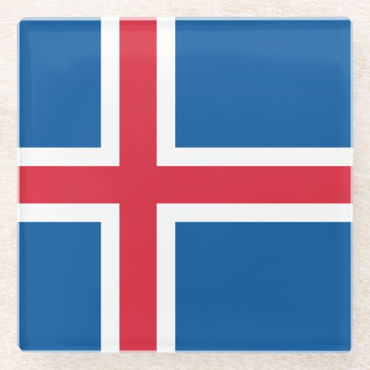 Dessous-de-verre En Verre Drapeau d'Islande (Devant)