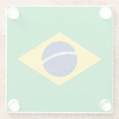 Dessous-de-verre En Verre Drapeau du Brésil patriotique (Dos)