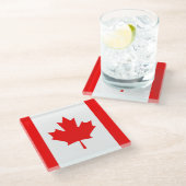 Dessous-de-verre En Verre Drapeau du Canada (Incliné)